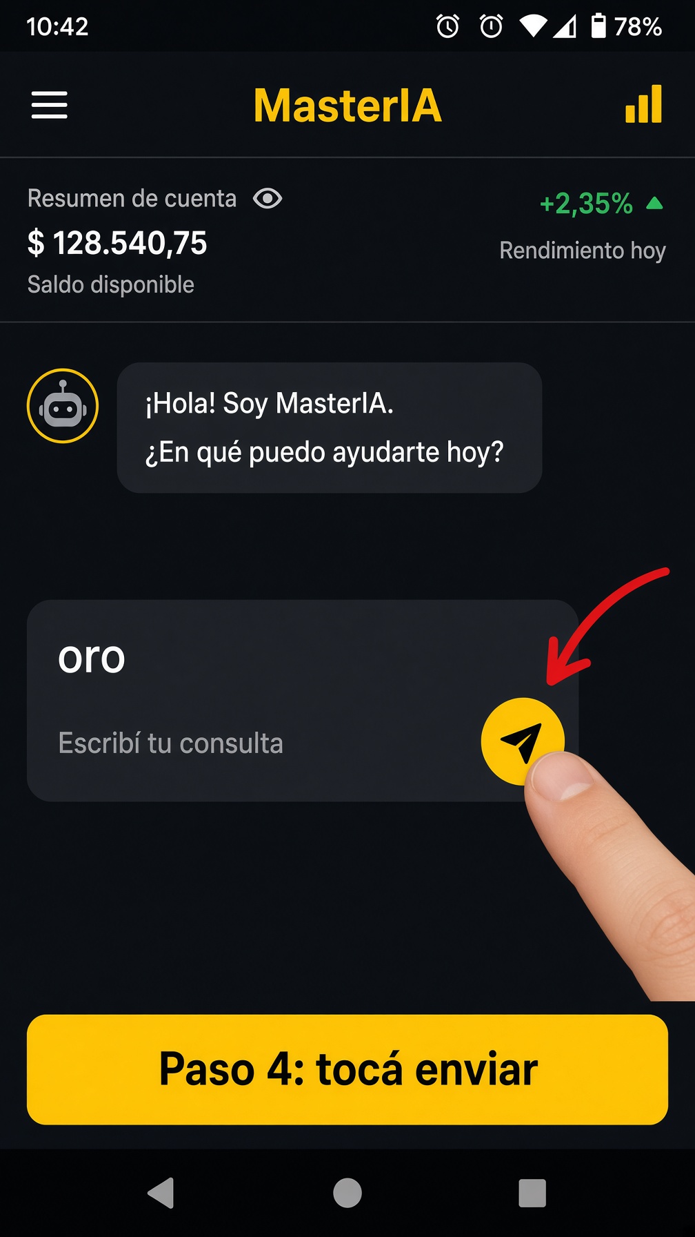 4. Tocá enviar.