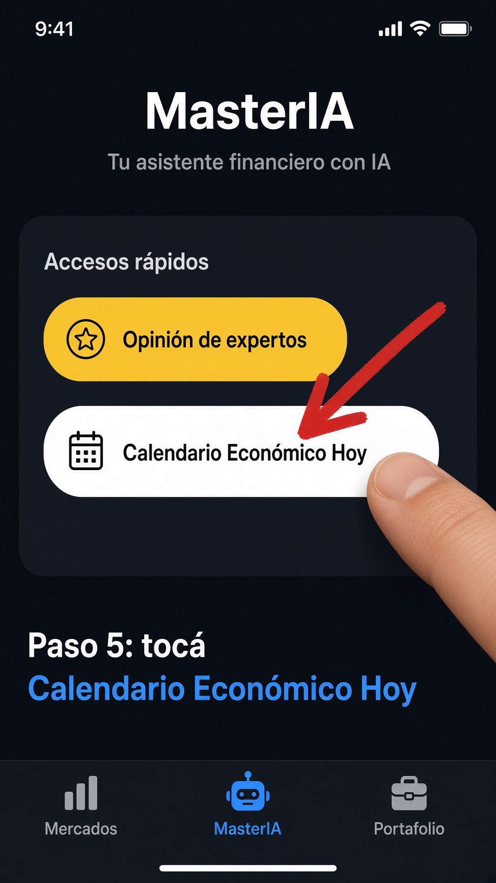 5. Tocá Calendario Económico Hoy.
