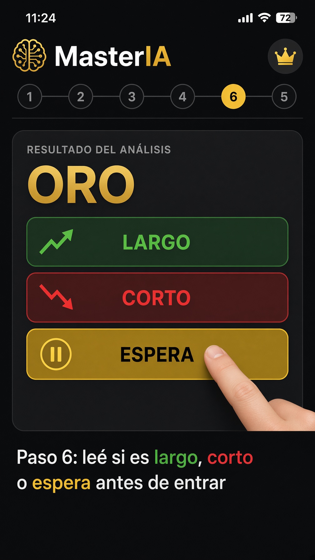 6. Leé si es largo, corto o espera.